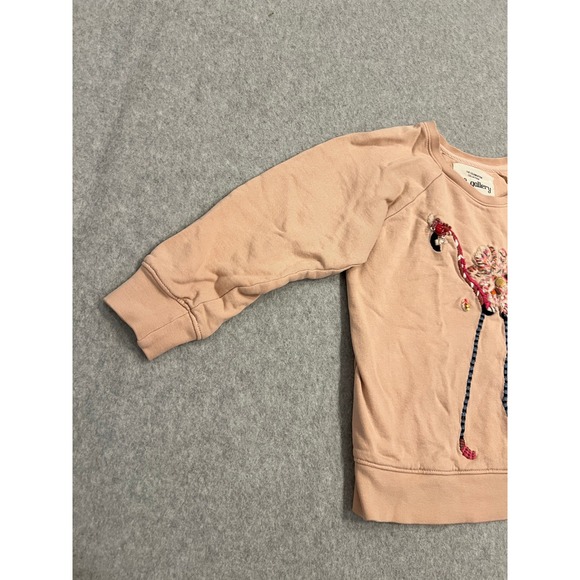 Soft Gallery Chaz Sweatshirt Kids 6Y Sequin Embroidered Flamingo Pullover Peach - Picture 15 of 16